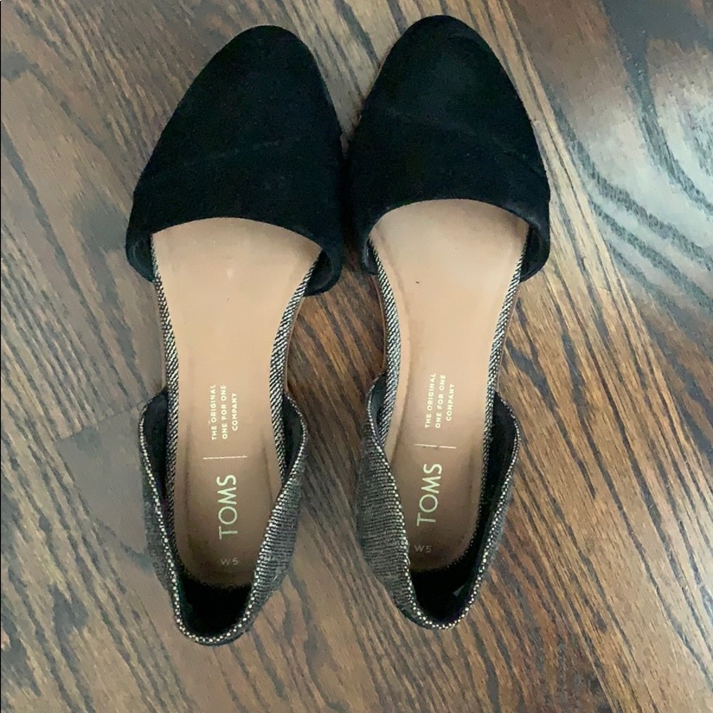 Toms Black Suede Flats